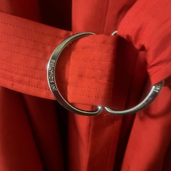 Jones New York Bold Red Silk Short Sleeve Plus Size 16 Button Down Shirt Dress - Picture 3 of 11